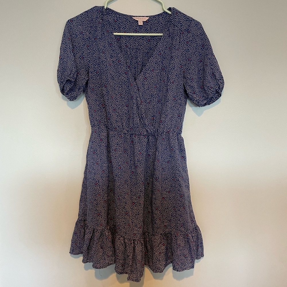 Lucky Brand Mila wrap surplice puff sleeve ruffle mini dress - Picture 3 of 9